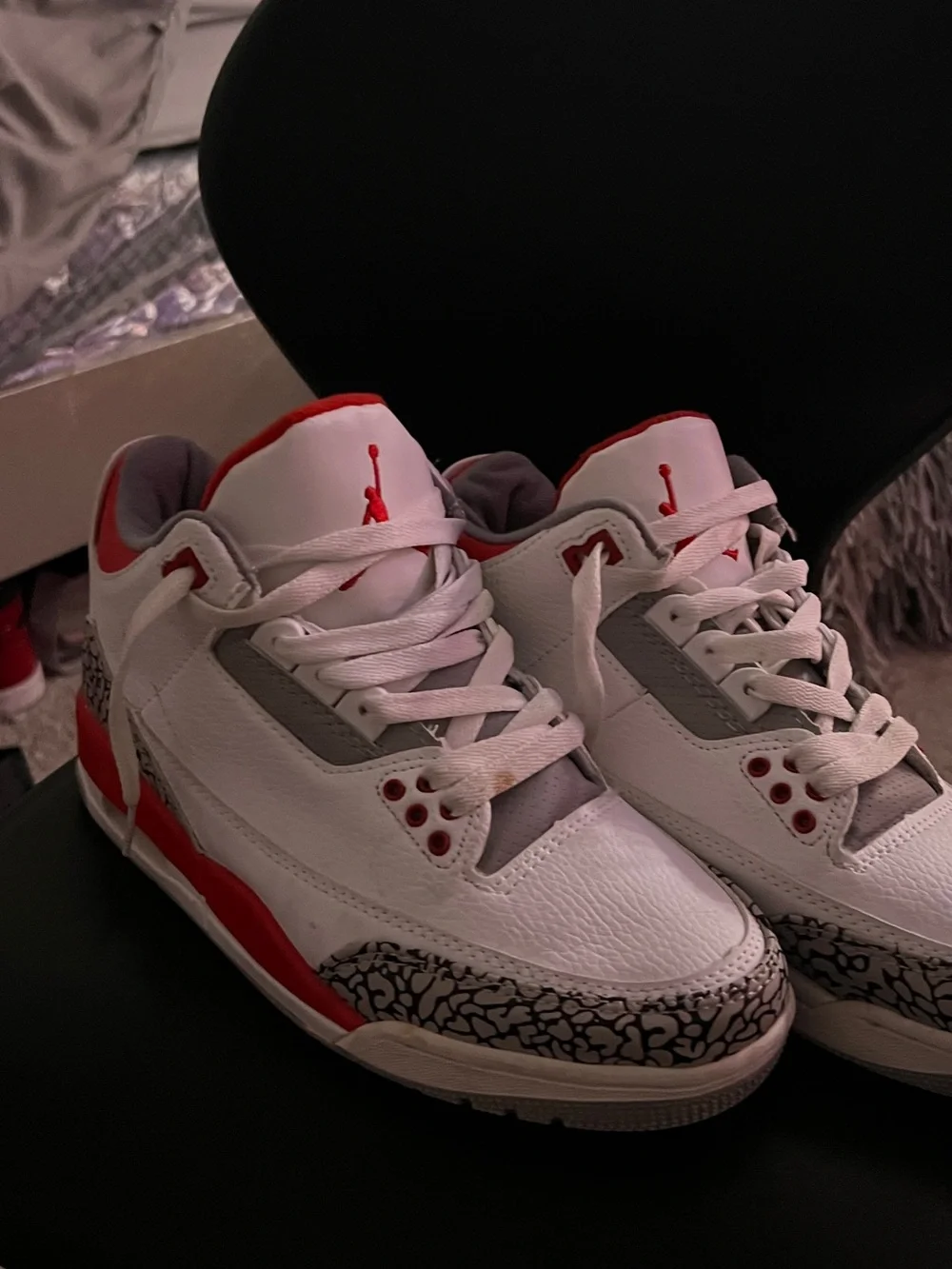 Jordan Kids Sneakers in White/Red/Grey with Elephant Print